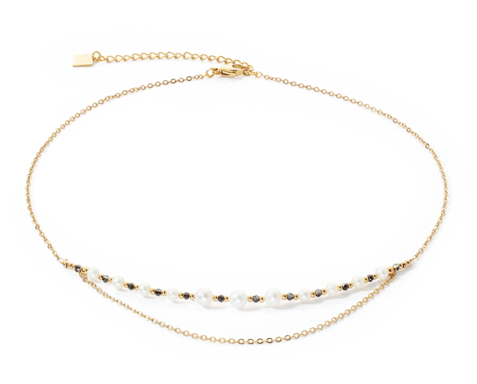 Coeur de Lion Necklace Modern Princess Freshwater Pearls Gold 1118/10-1416