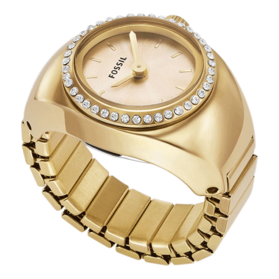 Fossil Watch Ring Two-Hand Gold-Tone Stainless Steel ES5319