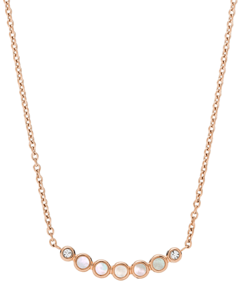 FOSSIL MOTHER-OF-PEARL ROSE GOLD-TONE NECKLACE JF03092791
