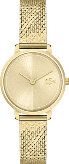 Lacoste Suzanne 2 Hands Watch Yellow Gold Ip Mesh 2001297