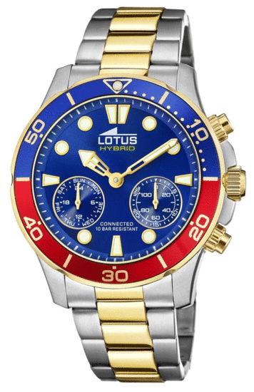 LOTUS MEN'S BLUE CONNECTED STAINLESS STEEL L18801/3