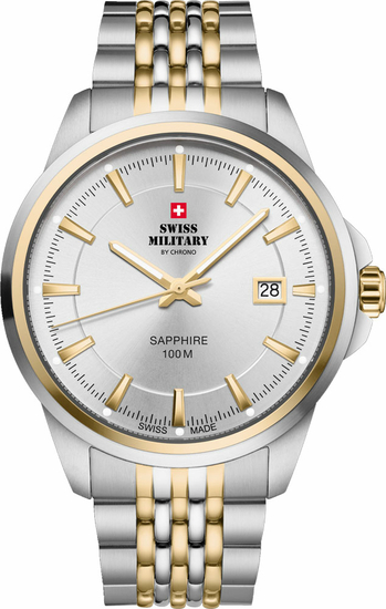 SWISS MILITARY BY CHRONO Classic Steel Watch for Men SM34104.04
