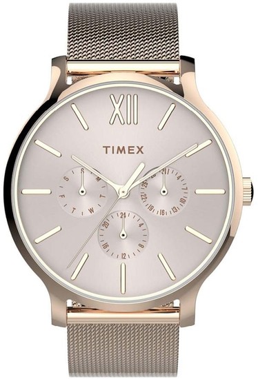 TIMEX Transcend™ Multifunction 38mm Stainless Steel Mesh Band Watch TW2T74500