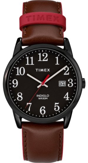 TIMEX Easy Reader Color Pop 38mm Leather Strap Watch TW2R62300