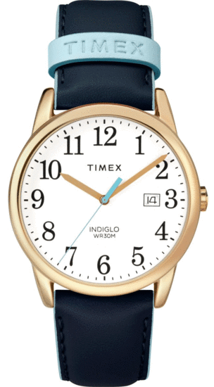 TIMEX Easy Reader Color Pop 38mm Leather Strap Watch TW2R62600