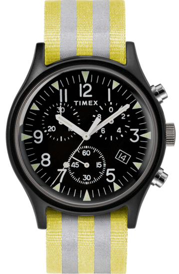 TIMEX MK1 Aluminum Chronograph 40mm Reflective Fabric Watch TW2R81400
