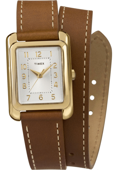 TIMEX Addison 25mm Double Wrap Leather Strap Watch TW2R89900
