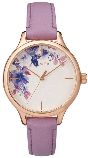 TIMEX Crystal Bloom With Swarovski® Crystals 36mm Leather Strap Watch TW2T78300