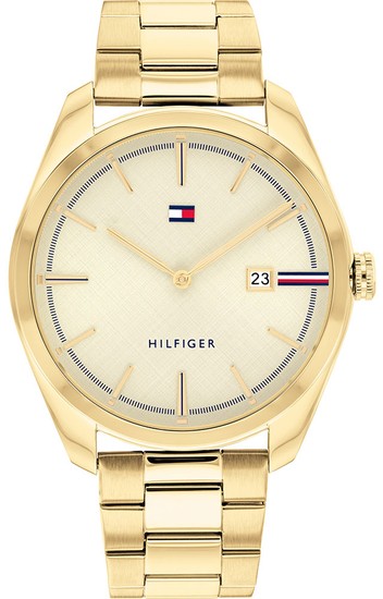 TOMMY HILFIGER ION YELLOW GOLD-PLATED CHAIN-LINK WATCH 1710427