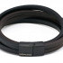 BLACK-BROWN LEATHER BRACELET WITH 4 SINGLE LINES BY MENVARD MV1013