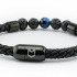 BLACK TURQUOISE LEATHER BRACELET WITH LAVA STONES BY MENVARD MV1049