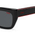 HUGO BOSS BLACK-ACETATE SUNGLASSES WITH SIGNATURE-RED LAYERED TEMPLES HG1301/S OIT/IR